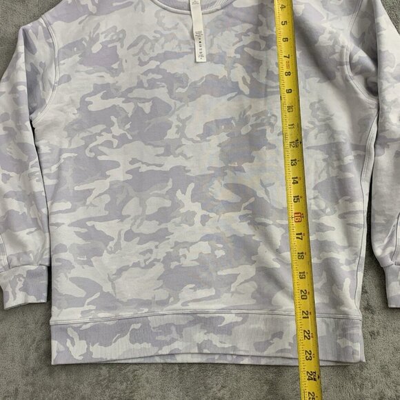 Lululemon Sweatshirt Women 2 Perfectly Oversized Crew Camo Alpine White Sweater - Picture 2 of 8